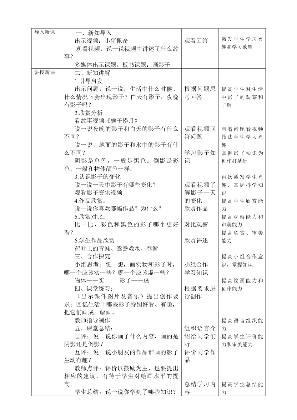 人美版美术二年级下册第十七课《画影子》教案.doc_第2页