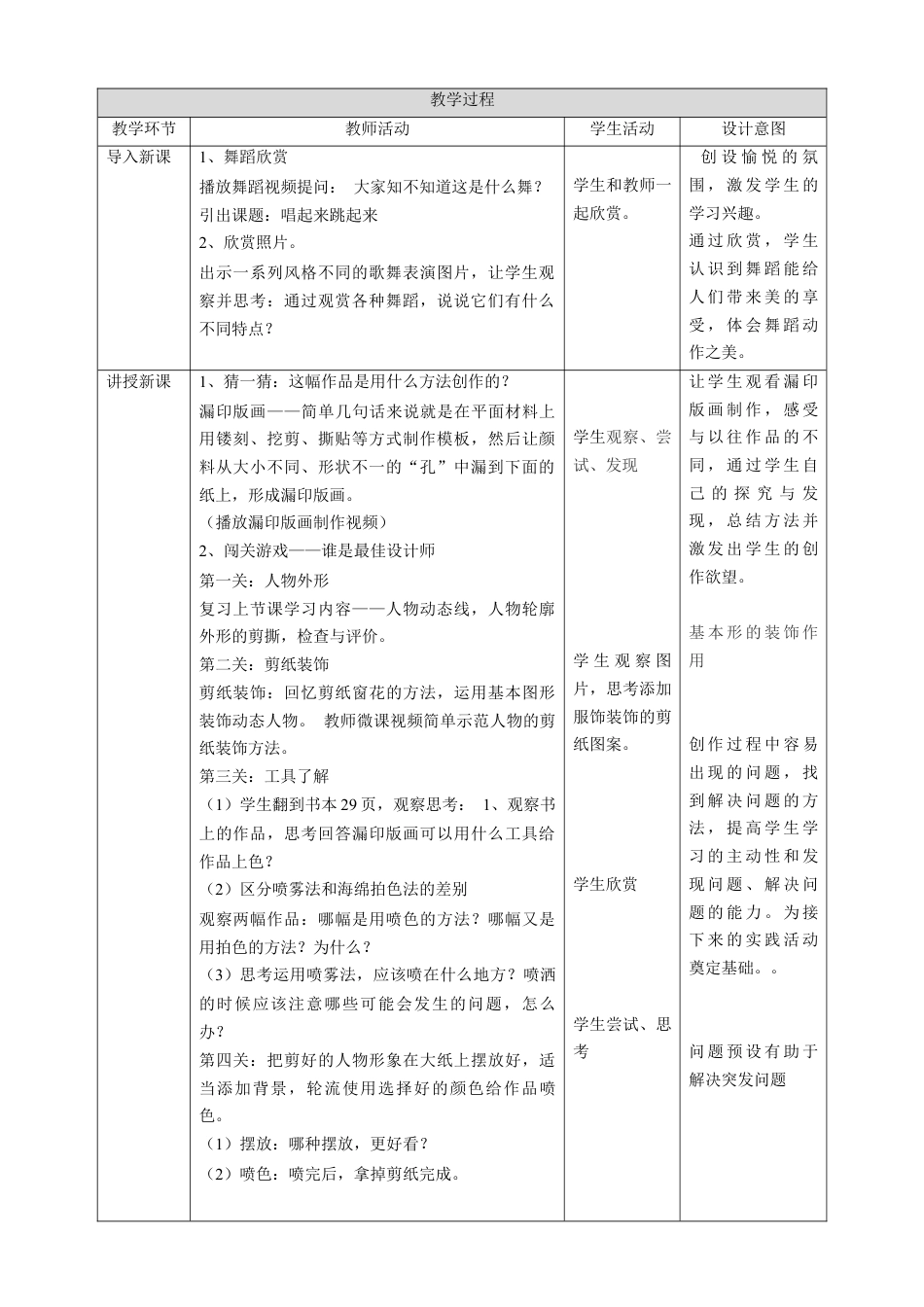 人美版小学美术五年级上册第12课 唱起来跳起来 教案.doc_第2页