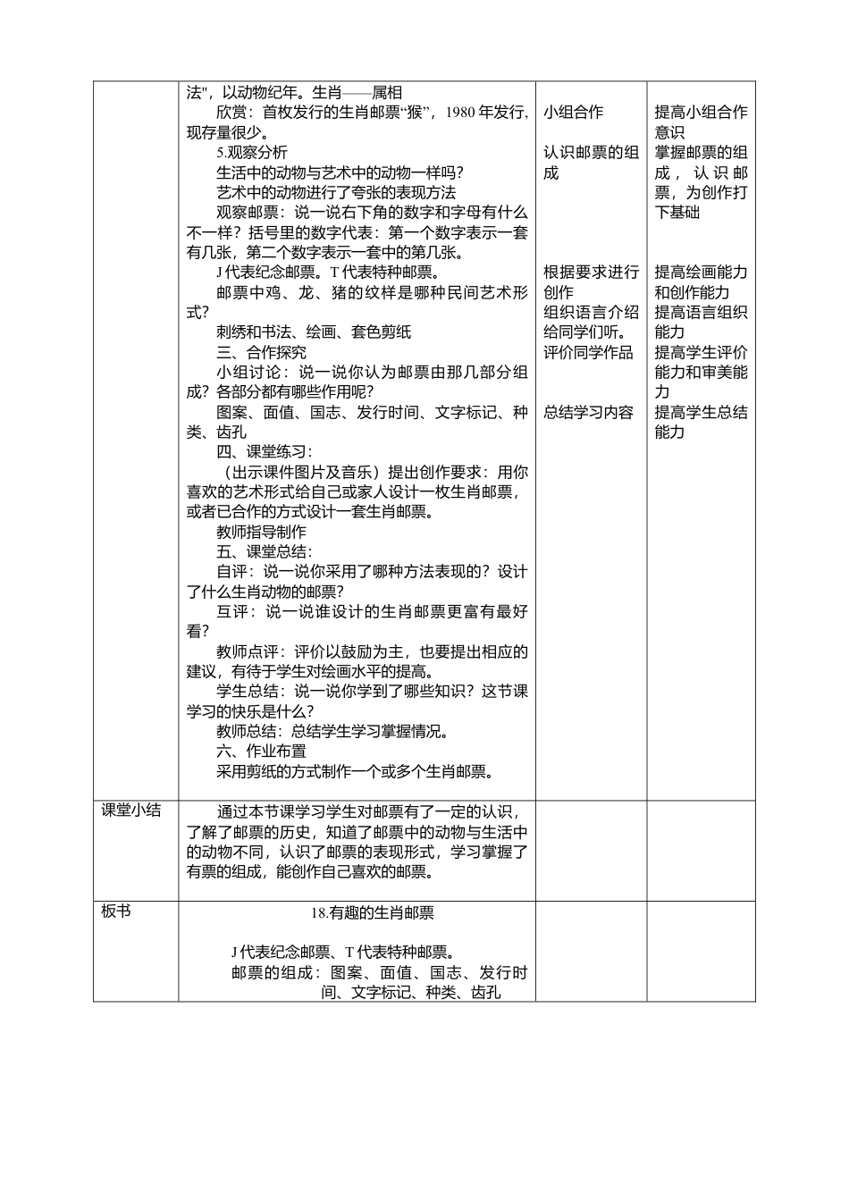 人美版美术三年级下册第十八课《有趣的生肖邮票》教案.doc_第3页
