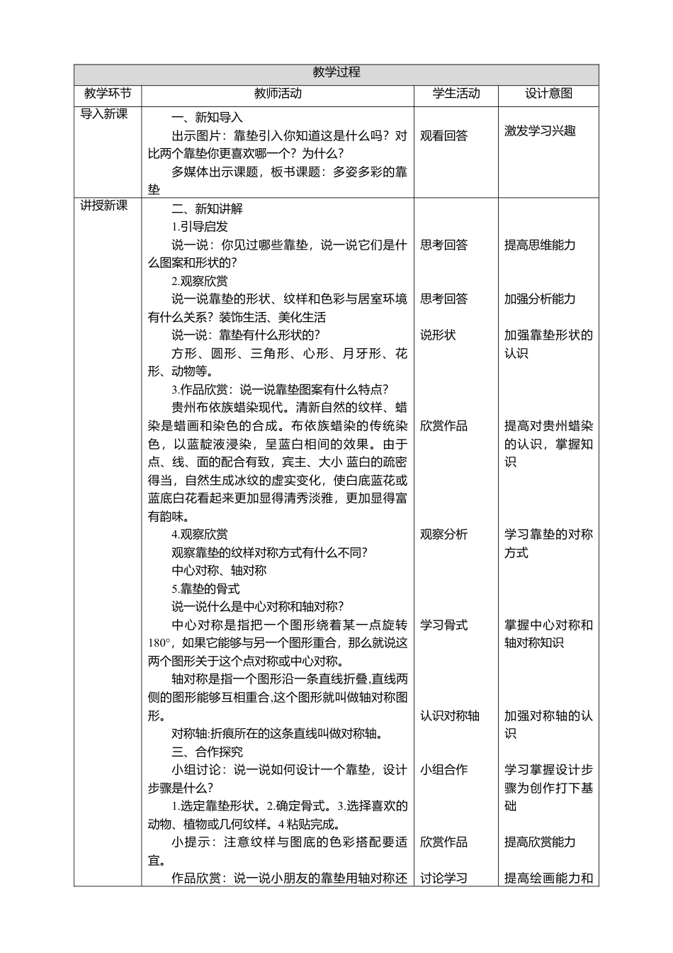 人美版 美术 四年级上册 第十二课《多姿多彩的靠垫》教案.doc_第2页