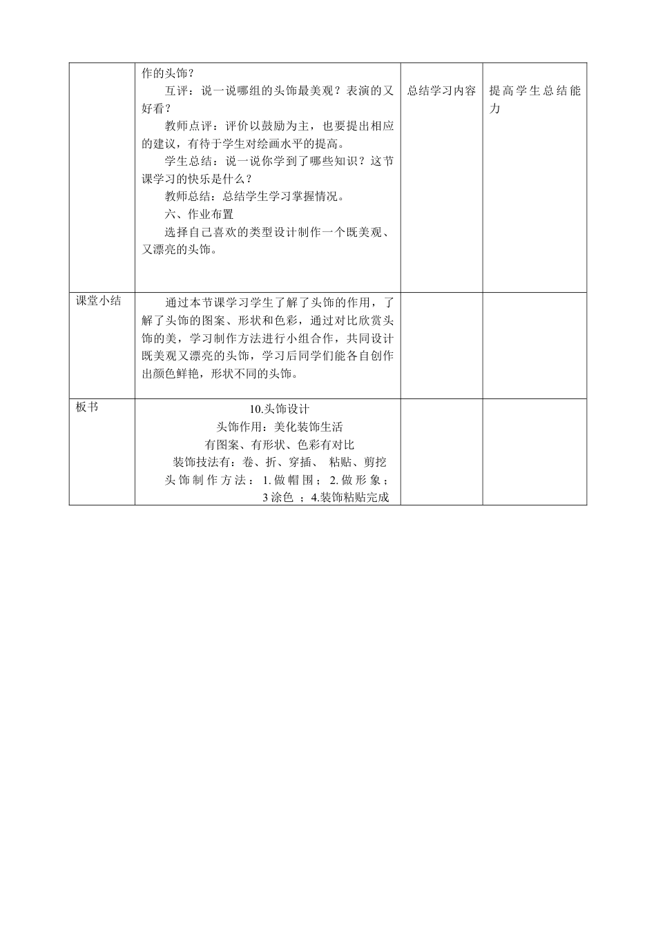 人美版美术二年级下册第十课《头饰设计》教案.doc_第3页