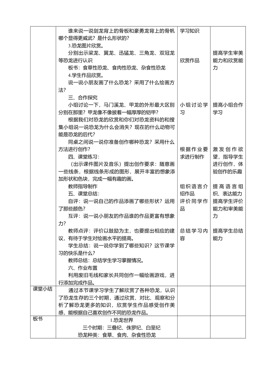 人美版美术三年级下册第一课《恐龙世界》教案.doc_第2页
