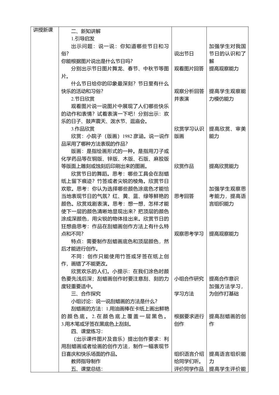 人美版美术四年级上册第四课《在快乐的节日里》教案.doc_第2页