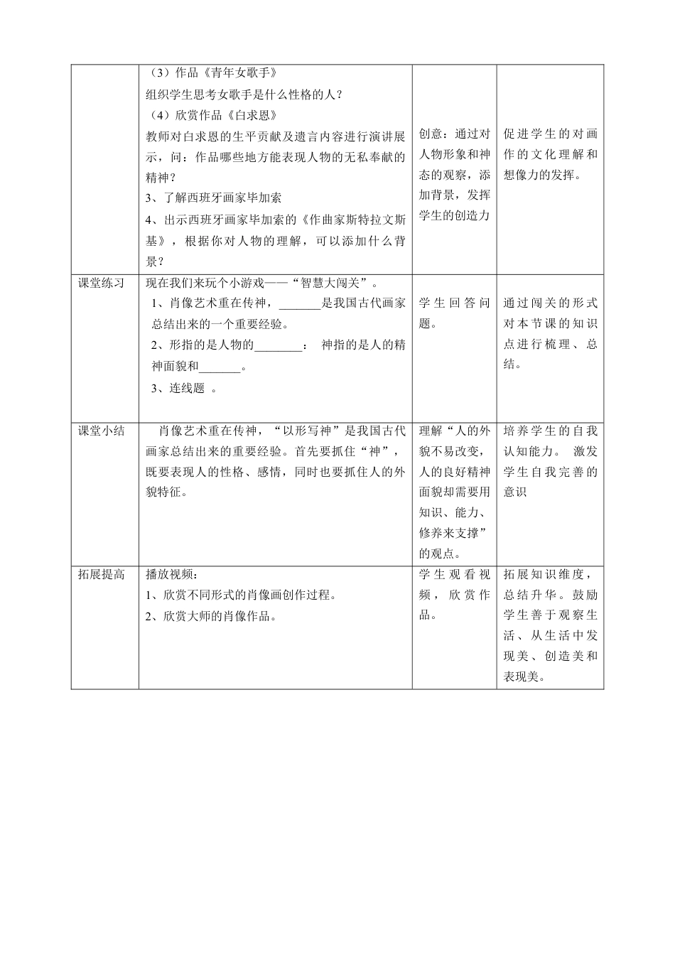 第1课 肖像艺术 教案-人美版小学美术五年级上册.doc_第2页