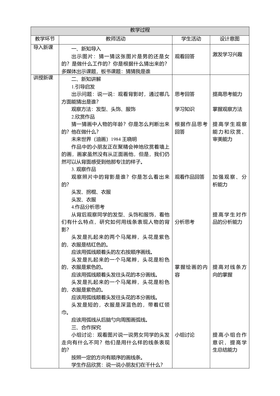 人美版美术四年级上册第九课《猜猜我是谁》教案.doc_第2页