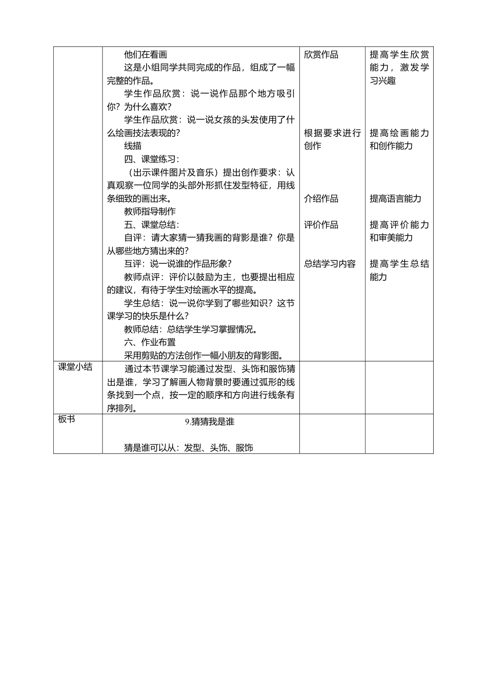 人美版美术四年级上册第九课《猜猜我是谁》教案.doc_第3页