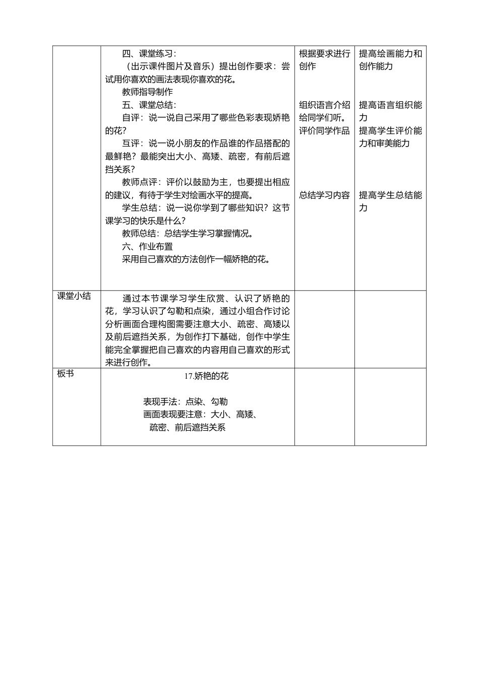 人美版美术三年级下册第十七课《娇艳的花》教案.doc_第3页