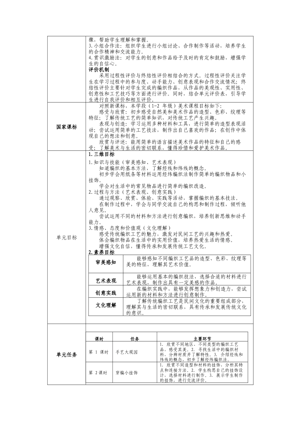 新人美二上第五单元《小小手艺人》大单元教学设计.docx_第2页