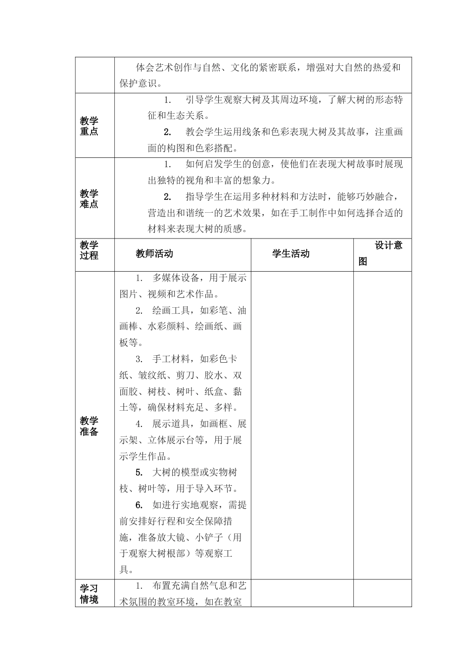 人美版美术一年级下册分课时教案1《大树的秘密》.docx_第2页