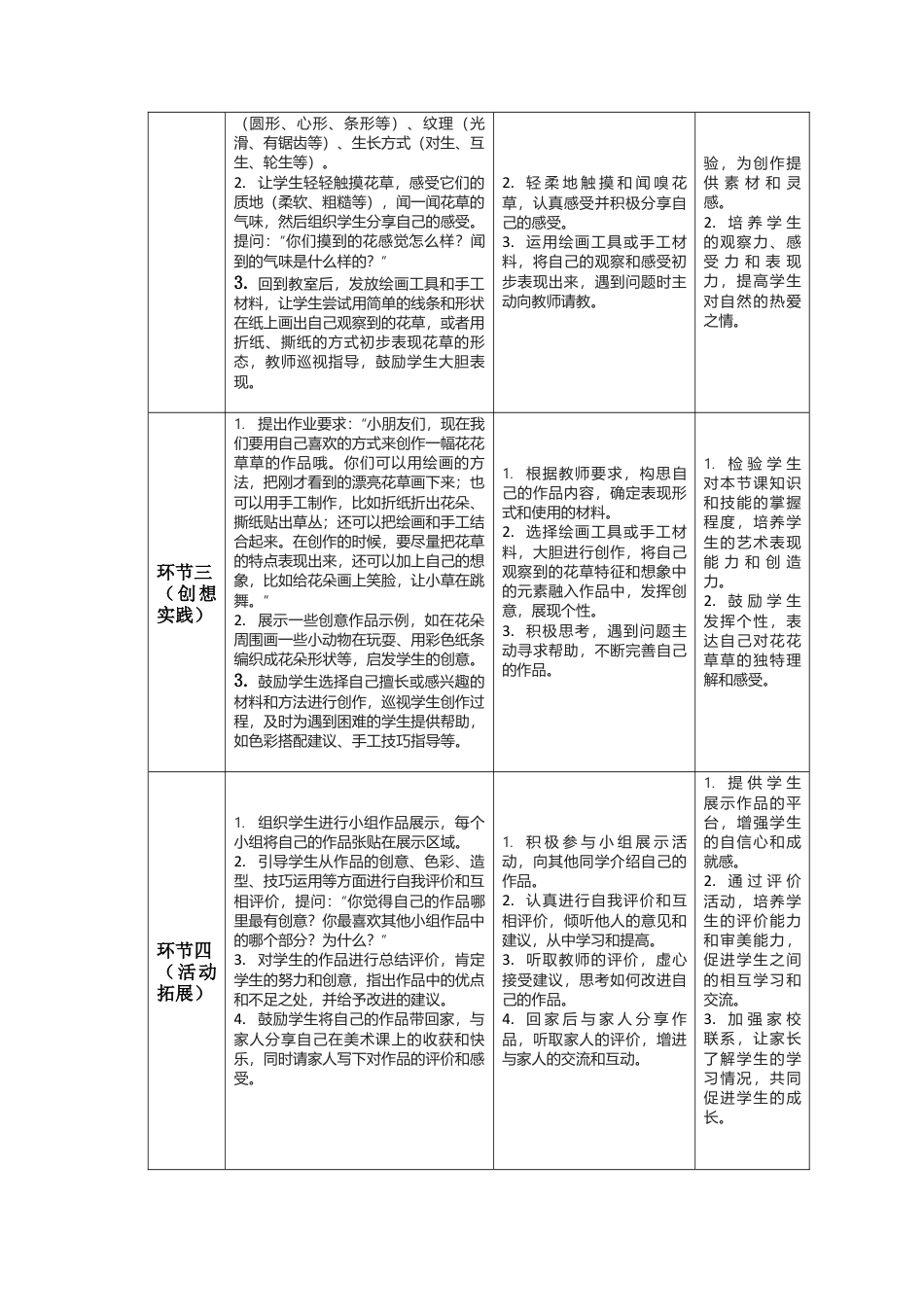 人美版美术一年级下册分课时详案1《花花草草》.docx_第3页