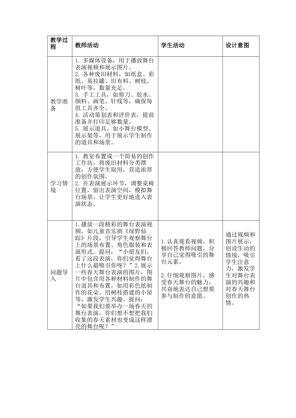 人美版美术一年级下册分课时教案3《春天大舞台》.docx_第2页
