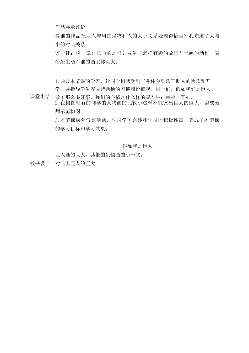 第九课《假如我是巨人》教学设计-人美版小学美术二年级下册.doc_第2页