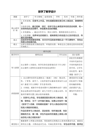 人美版小学美术4年级（下）第二课《放学了》教学设计.doc