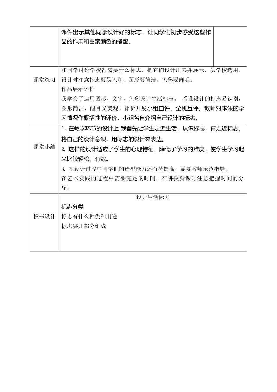人美版小学美术4年级（下）第八课《设计生活标志》教学设计.doc_第2页