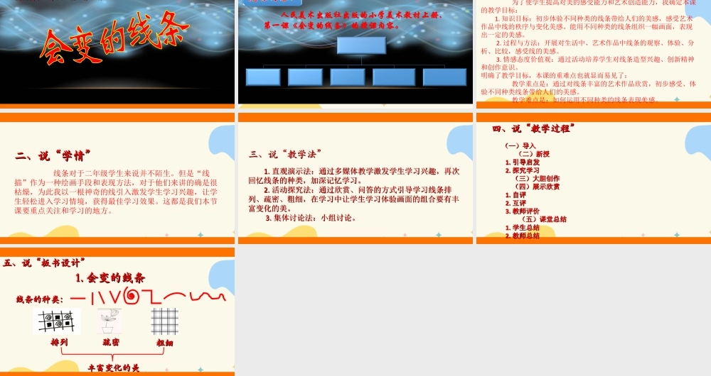 人美版美术二年级上册第一课《会变的线条》说课稿.ppt