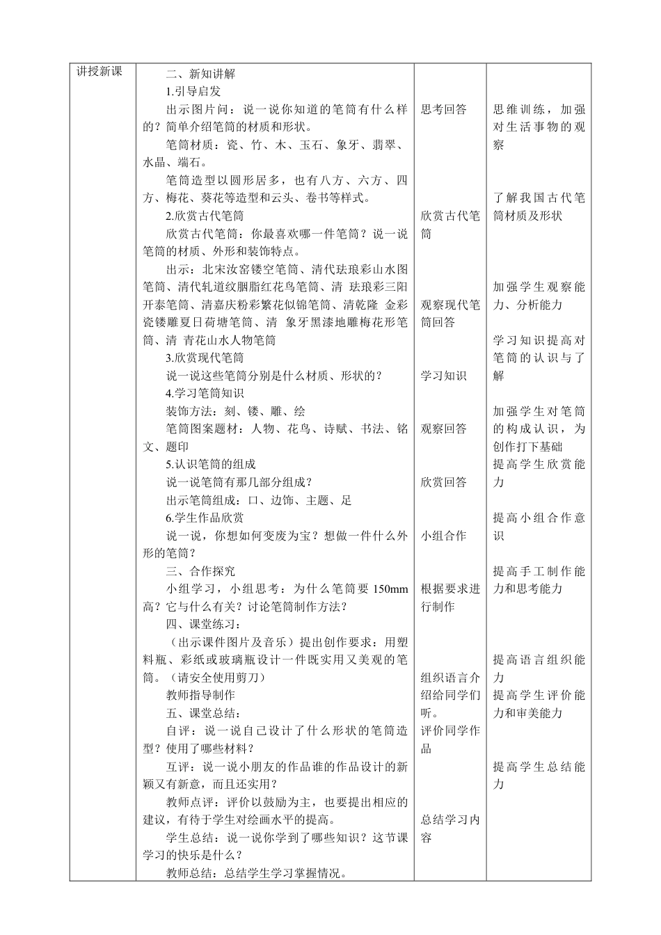 人美版美术二年级下册第十五课《做笔筒》教案.doc_第2页
