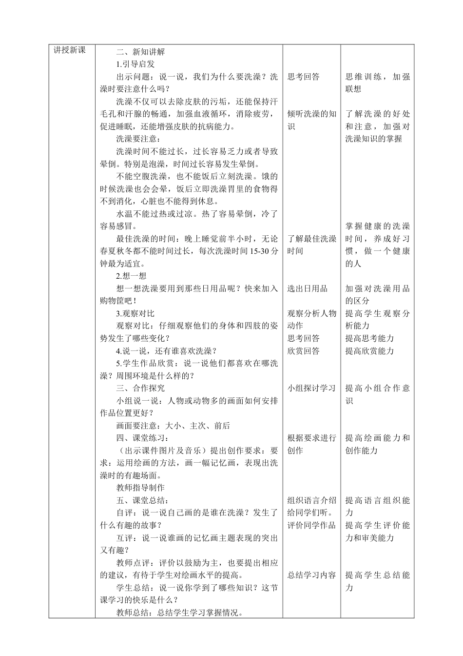 人美版美术二年级下册第八课《洗澡》教案.doc_第2页