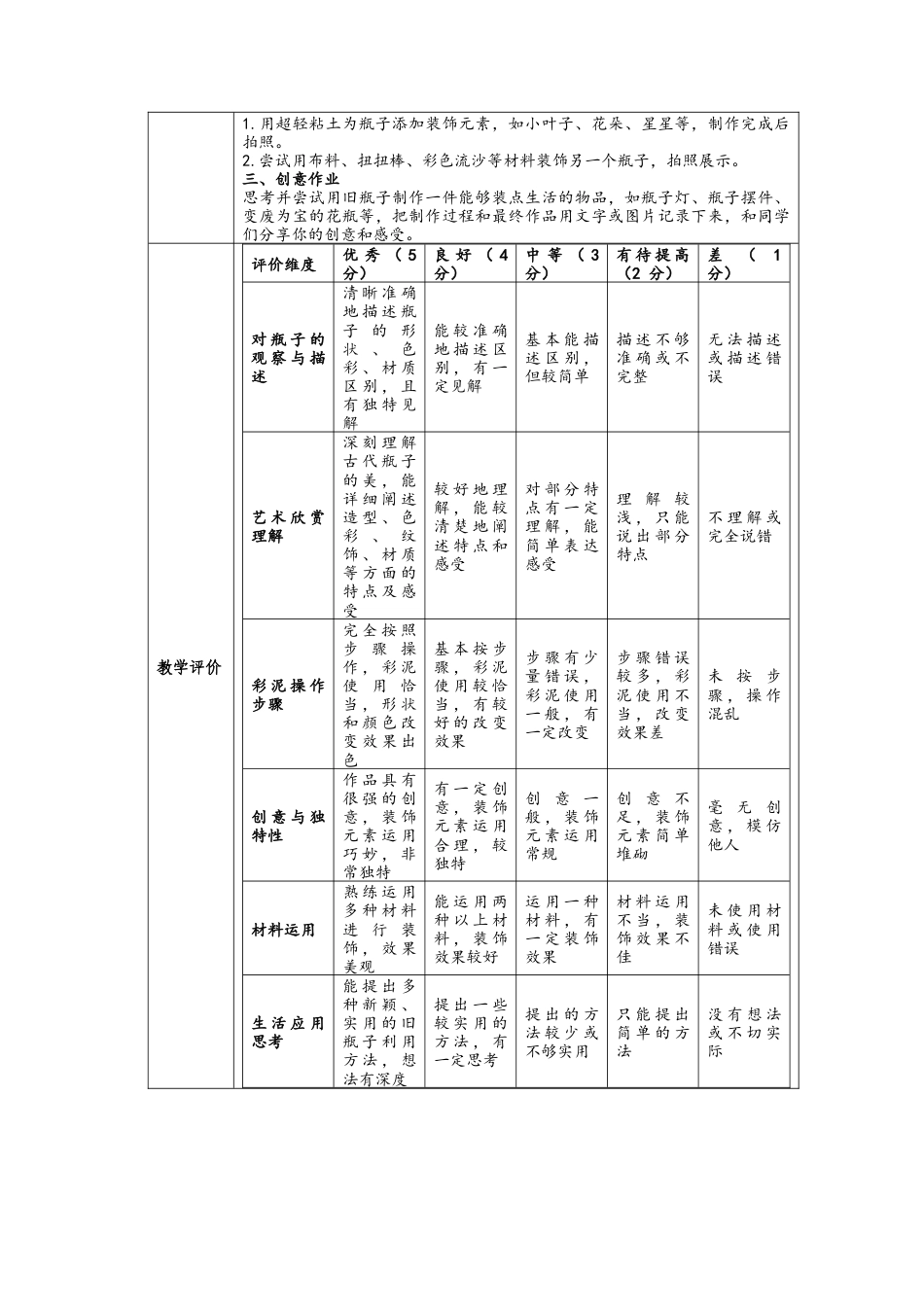 人美版美术一年级上册-我给瓶子穿新意（教案）-.docx_第3页