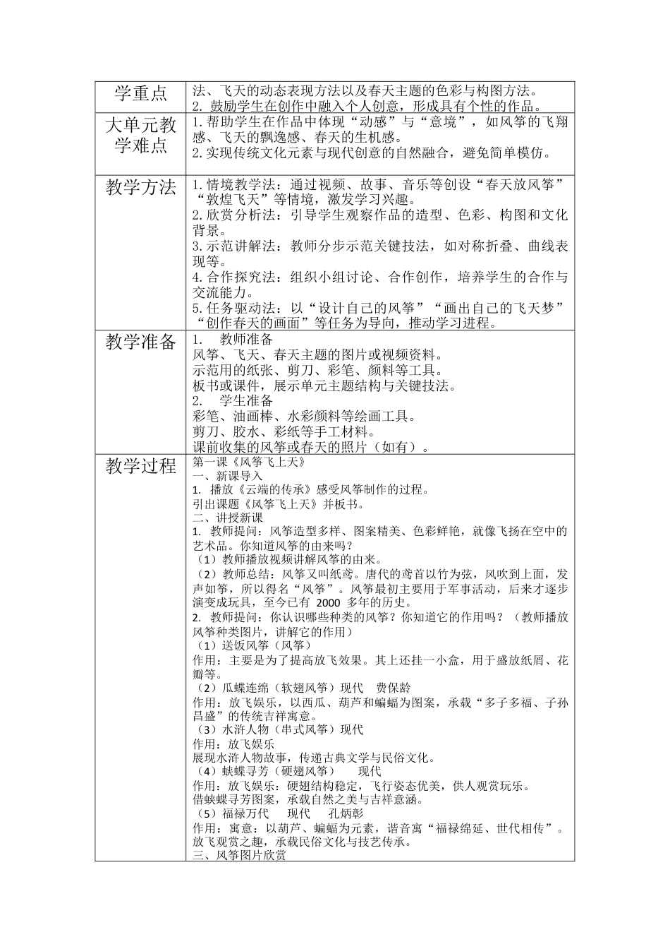 第三单元单元设计 -人美版小学美术三年级下册.docx_第2页