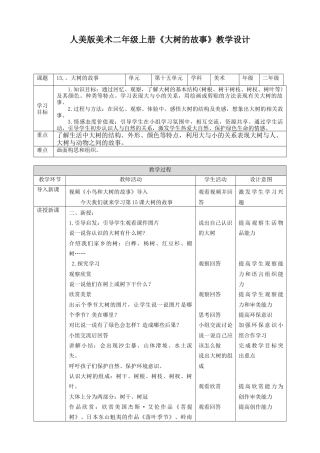 人美版美术二年级上册第十五课《大树的故事》教案.doc