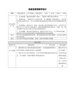 第五课《纸盒变家具》教学设计-人美版小学美术二年级下册.doc