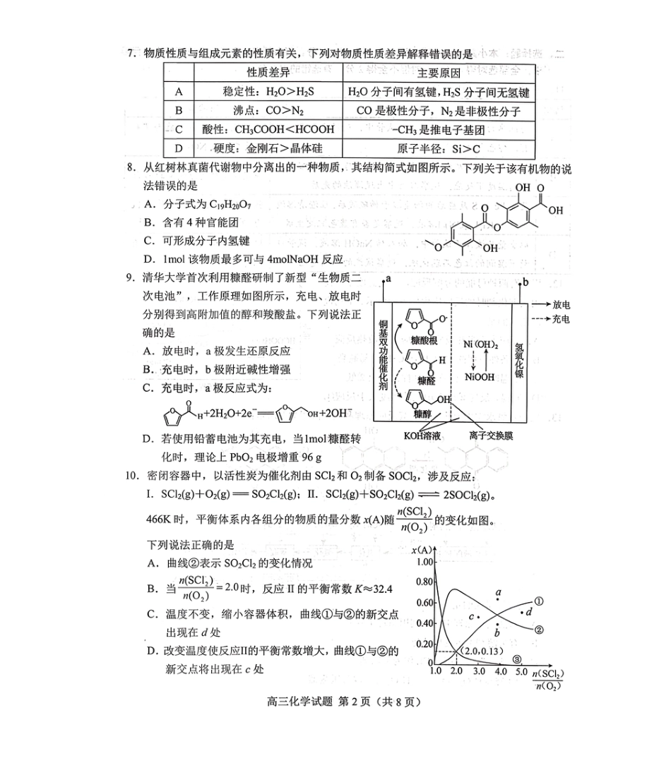 山东菏泽市2026届高三一模考试 化学试题（含答案及解析）.pdf_第2页