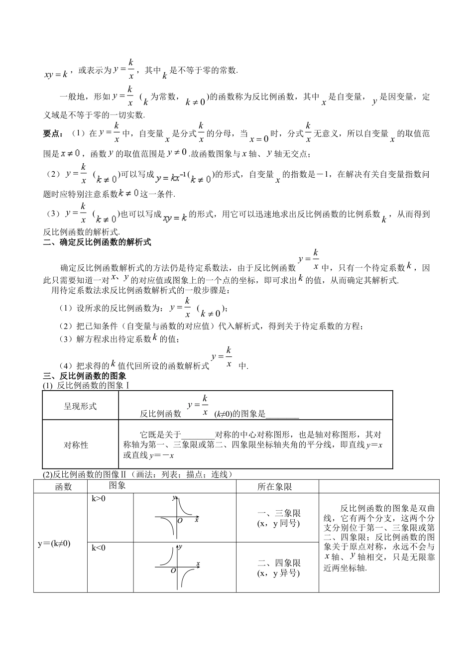 沪教版初中数学八年级上册-第18讲 反比例函数（第1课时）（十三大题型）（含解析）.docx_第2页