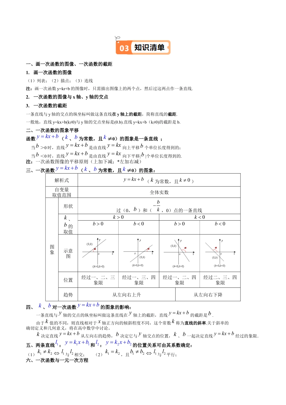 沪教版初中数学八年级下册-第02讲 一次函数的图像（十五大题型）（含解析）.docx_第2页