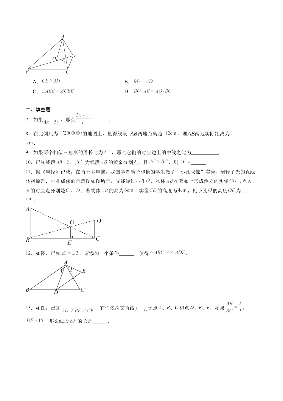 沪教版初中数学九年级上册-第12讲 相似三角形 单元综合检测（重点）（含解析）.docx_第2页