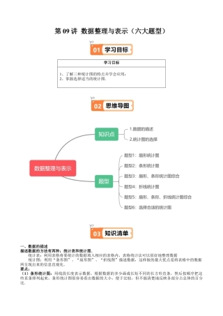 沪教版初中数学九年级下册-第09讲 数据整理与表示（六大题型）（含解析）.docx