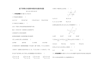 期中模拟练习青岛版数学七年级下册.docx