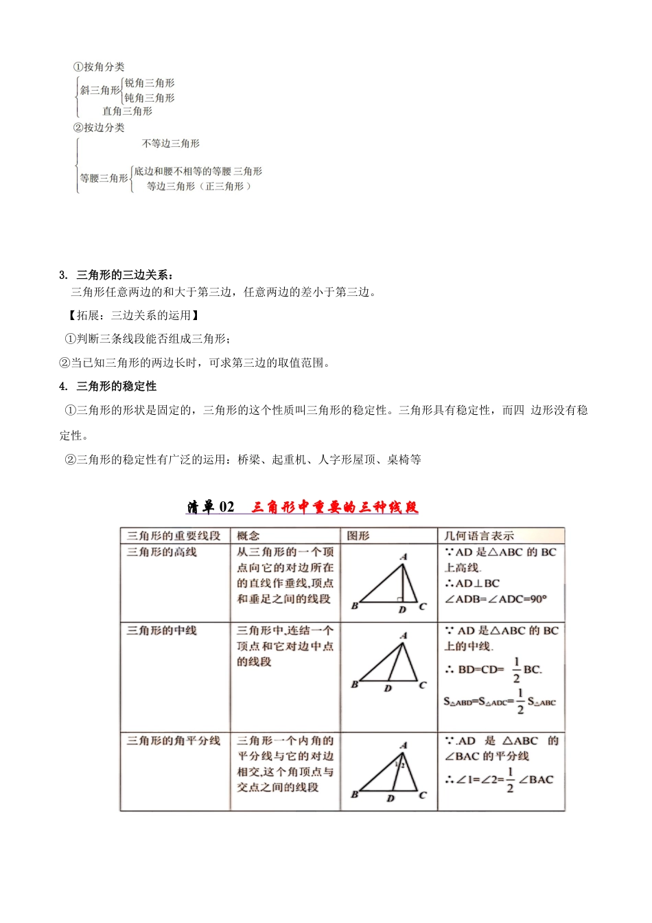 青岛版数学七年级下册清单06 平面图形的认识（考点清单，知识导图+4个考点清单&10大题型解读）（学生版） (1).docx_第2页