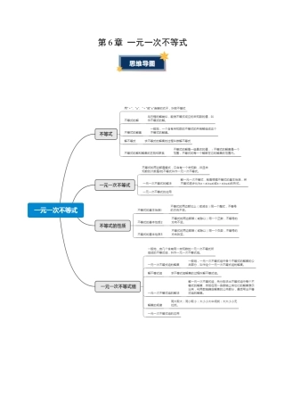 八年级数学上册（青岛版） 知识总结-第6章 一元一次不等式（知识清单）（挖空版）.docx