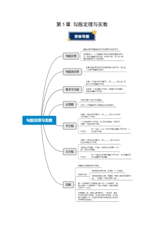 八年级数学上册（青岛版） 知识总结-第5章 勾股定理与实数（知识清单）（挖空版）.docx