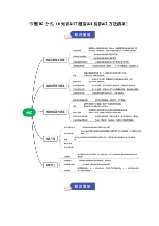 2026年青岛版八年级数学上册-期末必考-专题02 分式（期末复习知识清单）（教师版）.docx
