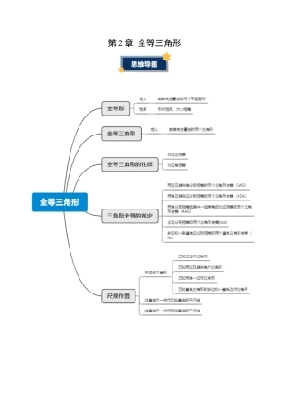 八年级数学上册（青岛版） 知识总结-第2章 全等三角形（知识清单）（挖空版）.docx