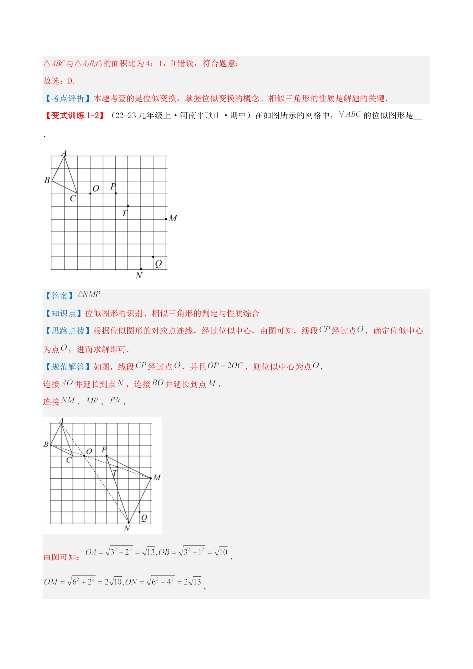 九年级数学上册（青岛版） 期末专项复习专题1.2 位似（考题猜想，易错，好题必刷36题9种题型）（教师版）.docx_第3页