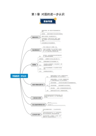九年级数学上册（青岛版）第3章 对圆的进一步认识（知识清单）（答案版） .docx