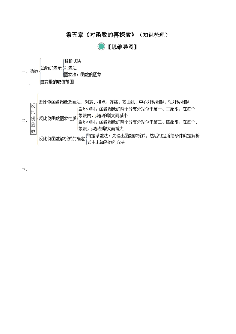 九年级数学下册（青岛版）第五章 对函数的再探索【知识梳理】-（青岛版）.docx_第1页