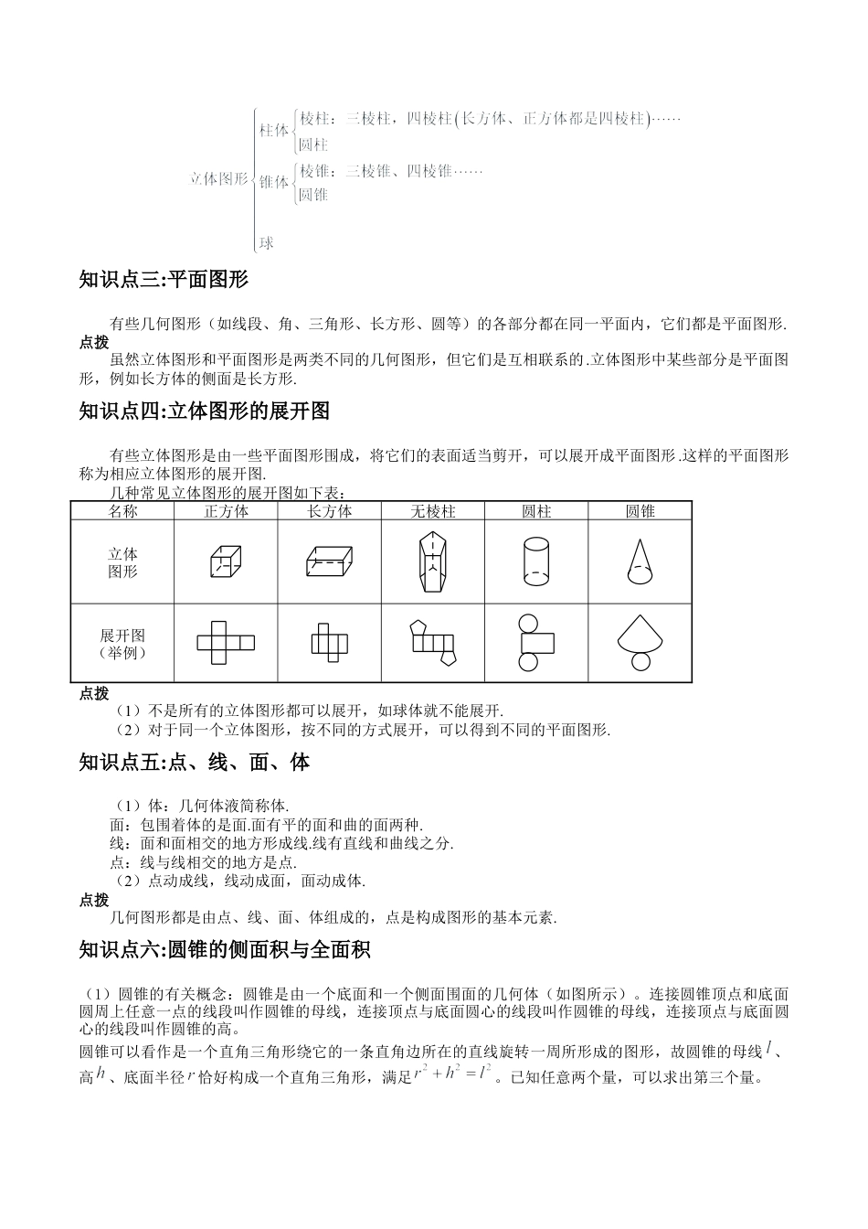 九年级数学下册（青岛版）第七章 空间图形的初步认识【知识梳理】-（青岛版）.docx_第2页