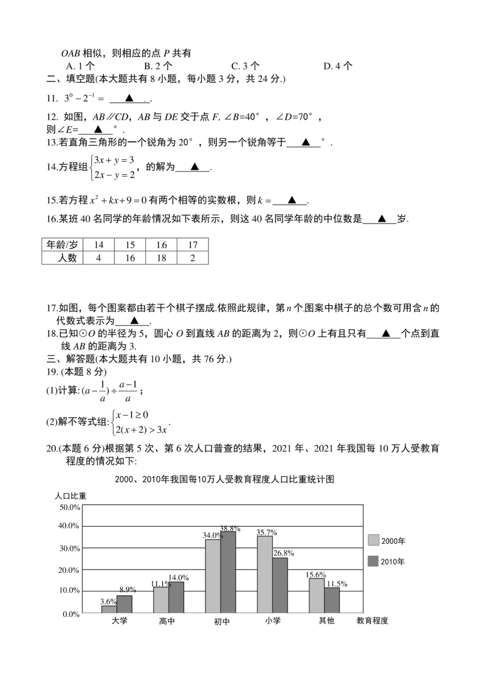 2021年中考数学试题及解析：江苏徐州.pdf_第2页