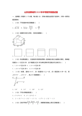 山东省聊城市2018年中考数学真题试题（含解析）.doc