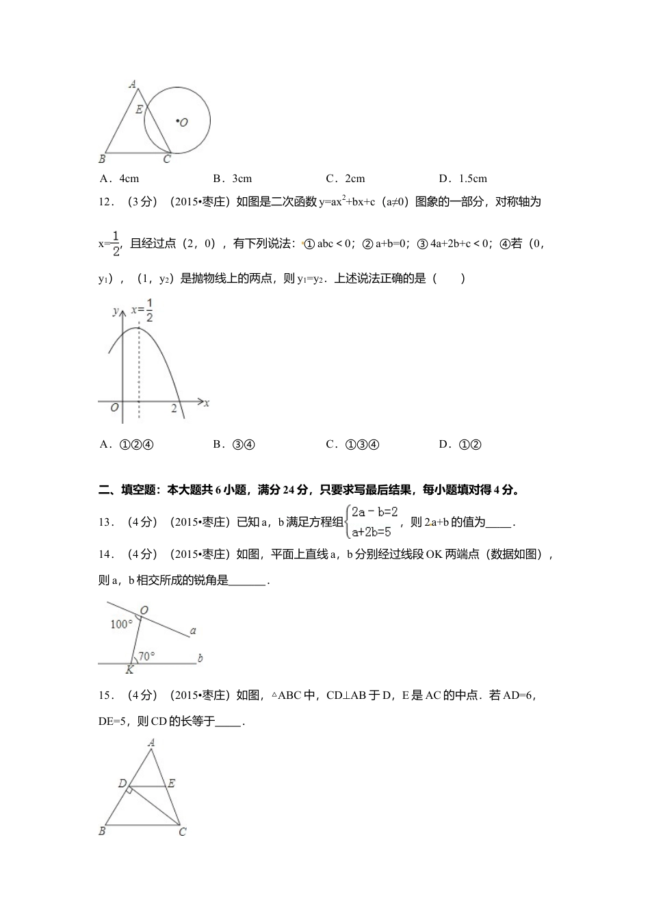 2015年山东省枣庄市中考真题数学试卷（含解析版）.doc_第3页