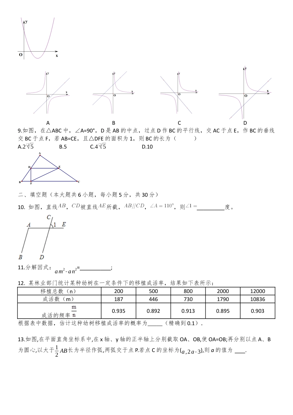 新疆自治区、生产建设兵团2020年初中学业水平考试数学试题.docx_第2页