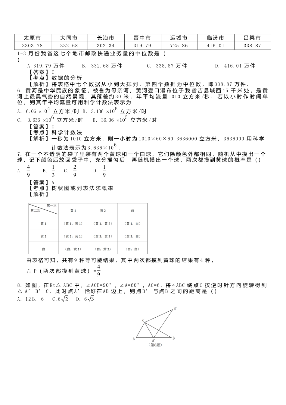 山西省2018年中考数学真题试题（含解析）.doc_第2页