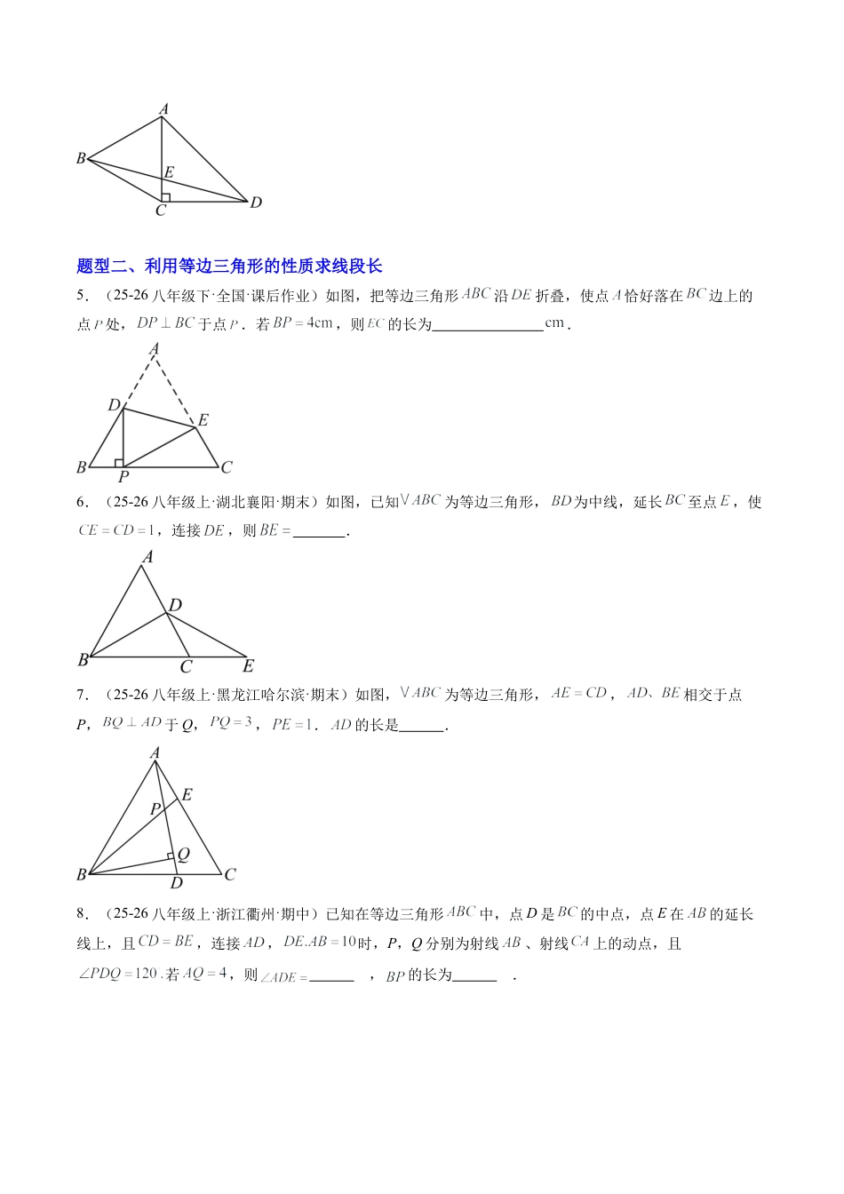 鲁教版（五四制）数学七年级下册专题03 等边三角形的性质与判定（5大题型）（专项训练）（学生版）.docx_第2页
