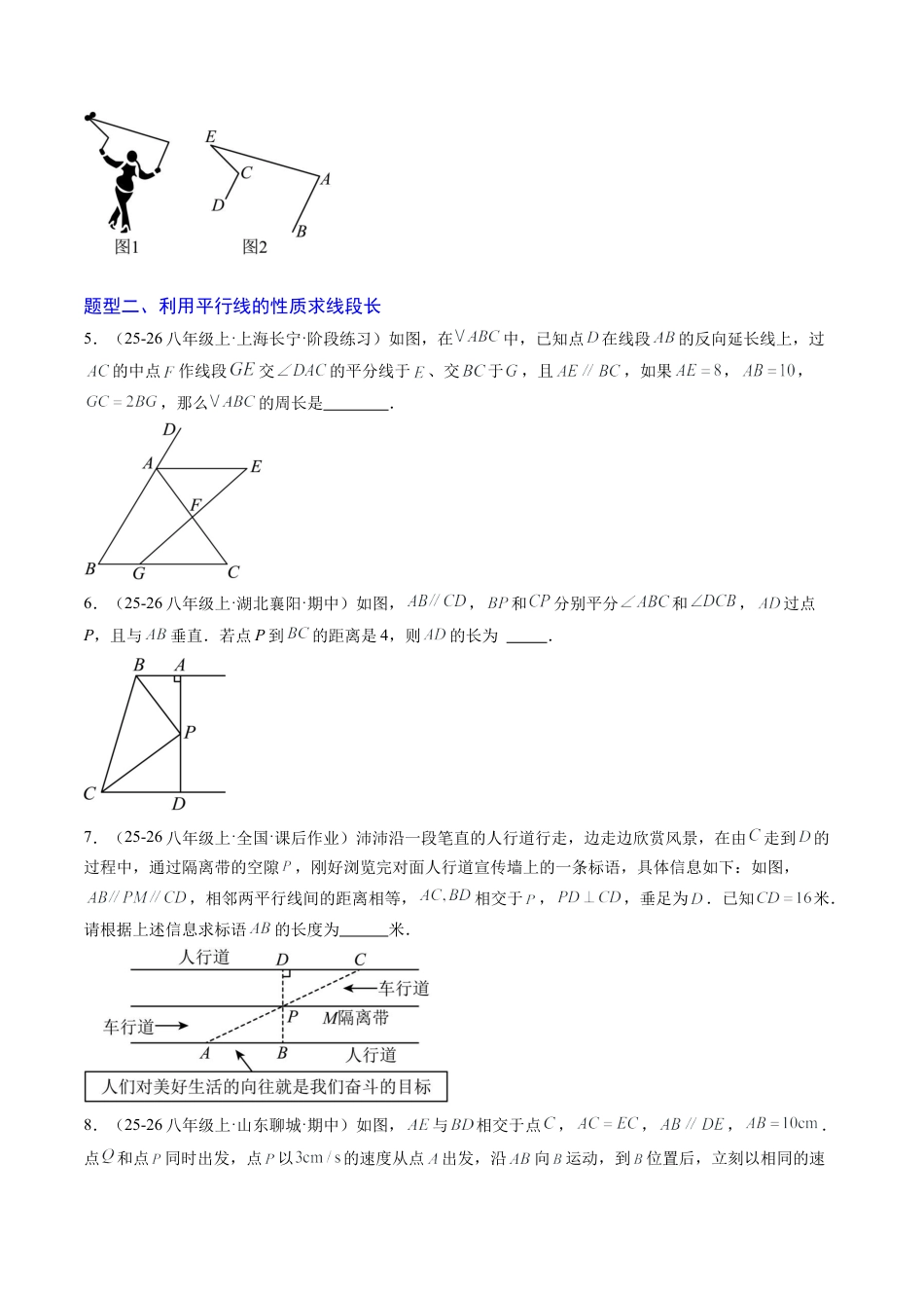 专题01 平行线的判定与性质（6大题型）（专项训练）（学生版）数学新教材鲁教版五四制七年级下册.docx_第2页
