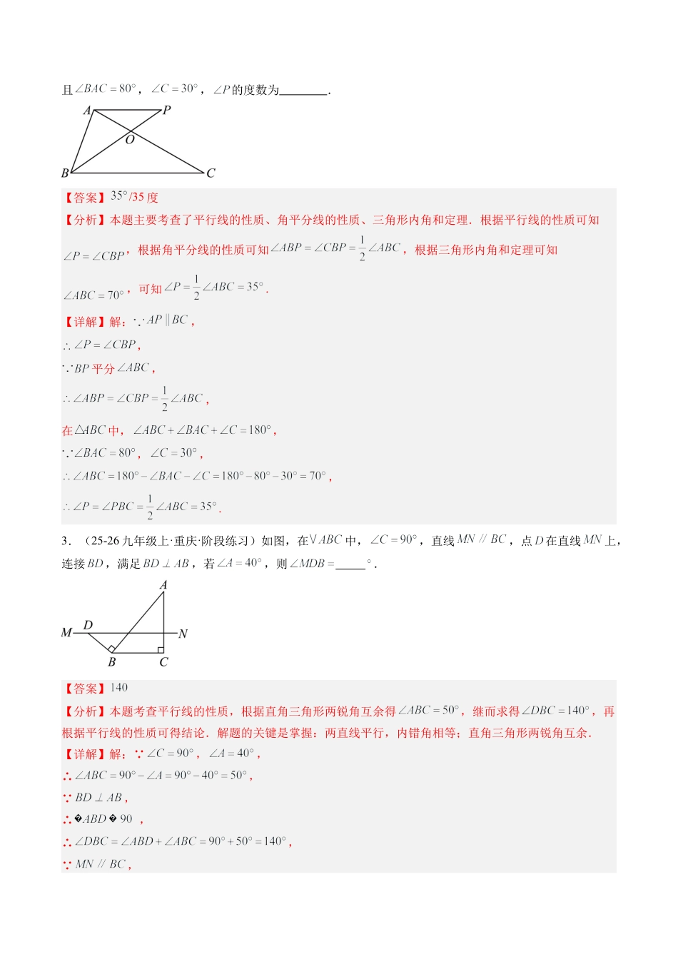 专题01 平行线的判定与性质（6大题型）（专项训练）（解析版）数学新教材鲁教版五四制七年级下册.docx_第2页