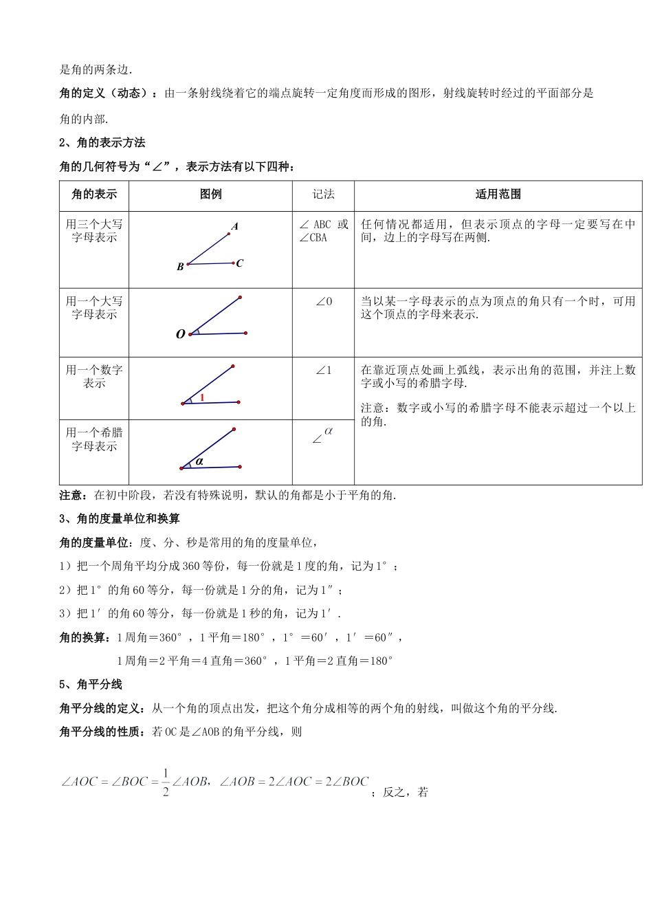 鲁教版（五四制）六年级下册专题01 基本平面图形（考点清单，4考点11题型）（学生版）.docx_第3页