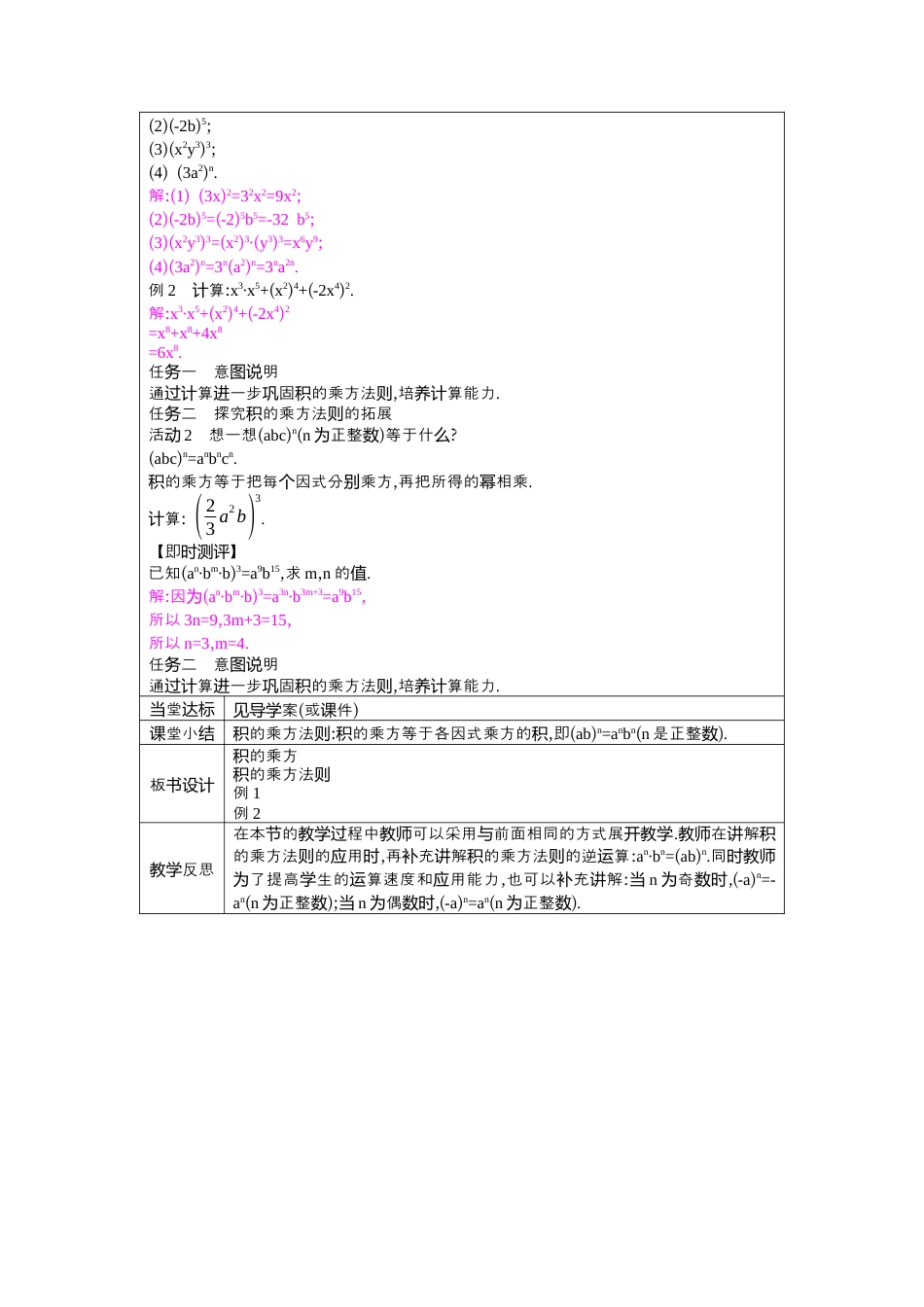 鲁教版（五四制）六年级下册8.1 幂的乘除 第3课时 积的乘方 教学设计.docx_第2页